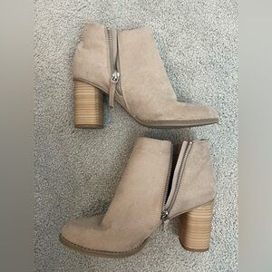 Target Tan Ankle Booties with Zipper